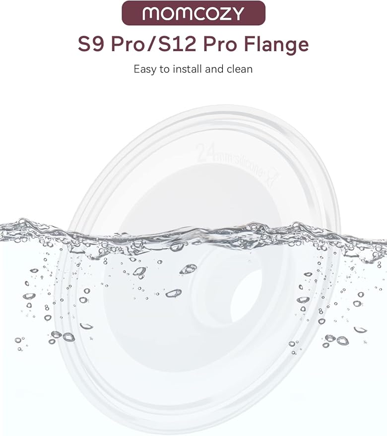 Momcozy Original S9 Pro/S12 Pro Replacement Accessories, Only Compatible with Momcozy S9 Pro/S12 Pro Breast Pump NOT for S9/S12/S12Pro-Quick(24mm Single-Sealed Flange,1 Pack)