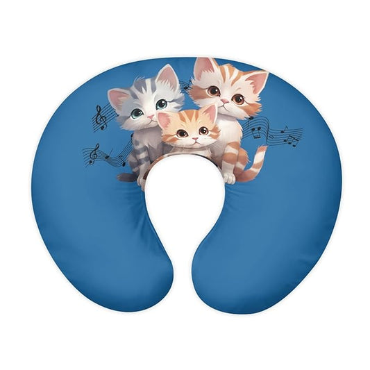 Forchrinse Cute Cat Music Note Nursing Pillow Cover for Baby Girls Breastfeeding Pillow Case Nursing Pillow Slipcover Easy to Care