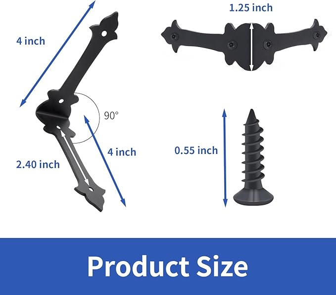 Corner Protector, 4 Inches Furniture Corner Guards Corner Bracket Metal Embellishments with Wood Funiture Decorative Metal Rustic Hardware for Home Edge Corner Hardware Accessories (4)
