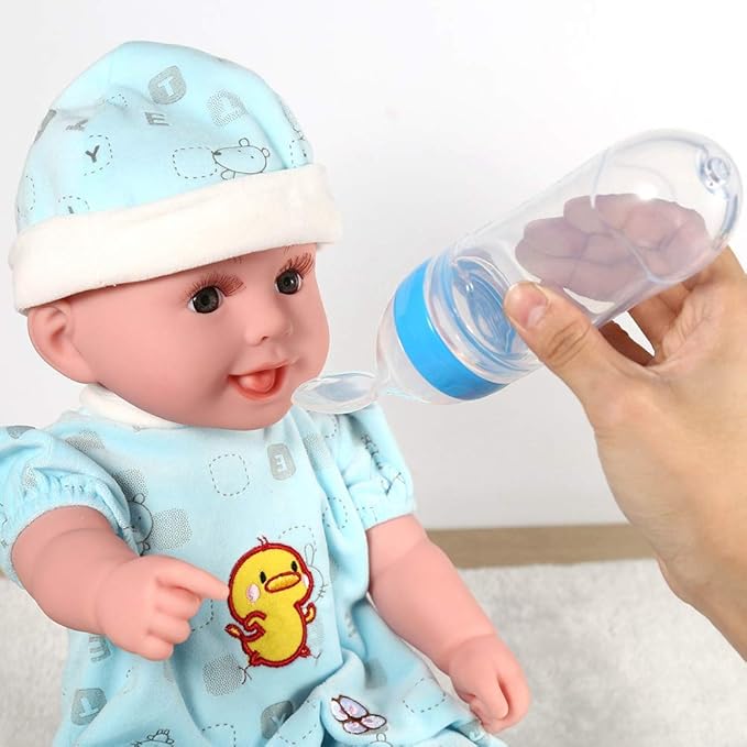 Silicone Spoon Bottle 90ml, 'S Food Supplement Bottle Rice Cereal Spoon for Semifluid Foods Bottle Feeder(blue)