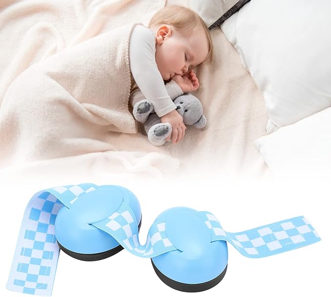 Sonew Baby Ear, Comfortable Infant Ear Muffs Prevent Hearing Damage & Improve Sleep, Adjustable Elastic Headband Baby Ear Muffs - Blue