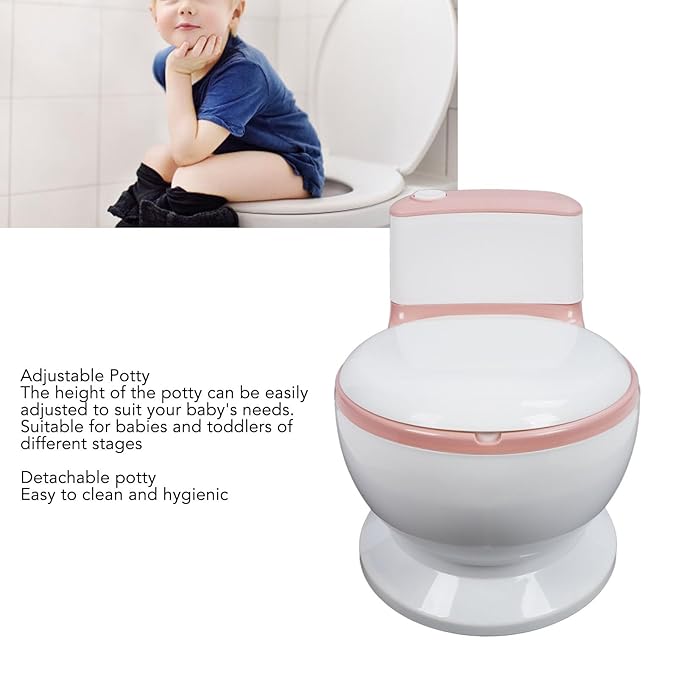 Potty Training Toilet, Portable Kids Potty Training Seat, Toddler Kid Children Toilet Chair with Cleaning Brush Adjustable Removable Potty Pot Non Slip for Toddler Baby Kids ()