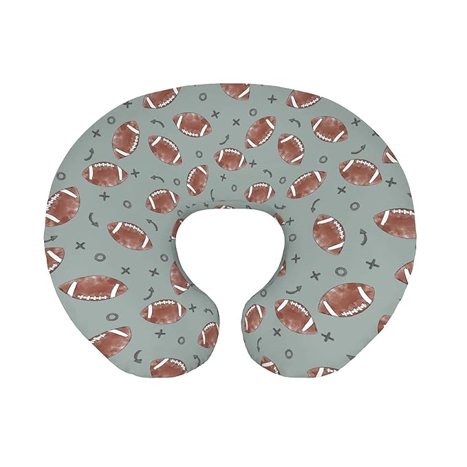 Baby Boys Nursing Pillow Cover Football Game American Sport, Blue Watercolor US Match Breastfeeding Pillowcase, Bottle Feeding Pillow Slipcover Cover Only