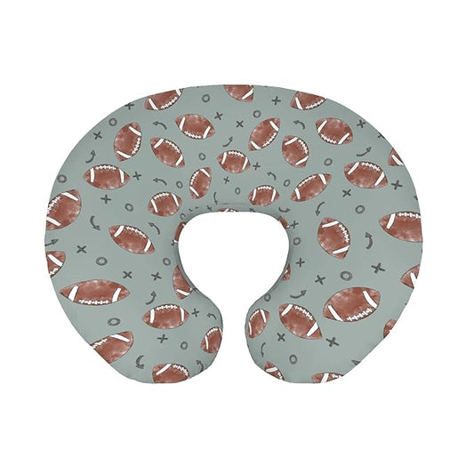 Baby Boys Nursing Pillow Cover Football Game American Sport, Blue Watercolor US Match Breastfeeding Pillowcase, Bottle Feeding Pillow Slipcover Cover Only