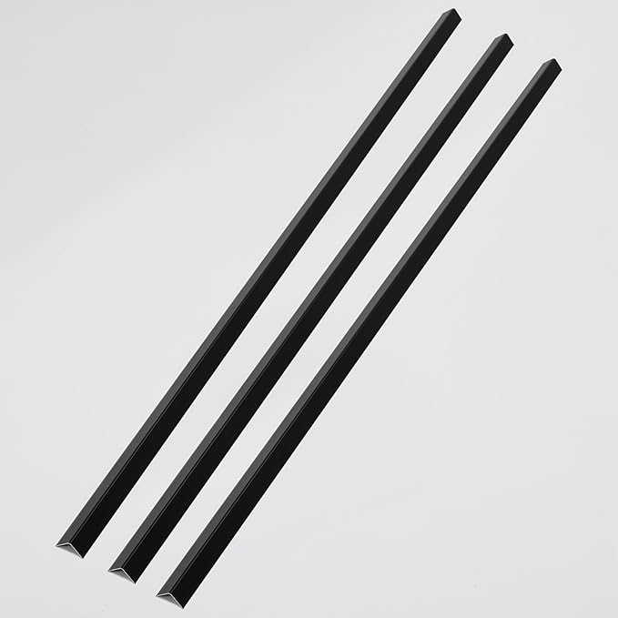 Coengwui Aluminum Corner Guards, Peel and Stick L-Shaped Molding Trim for Wall Table Door Frame Protection and Decoration (Matte Black, 3Pcs x 2.9ft x 0.8in)