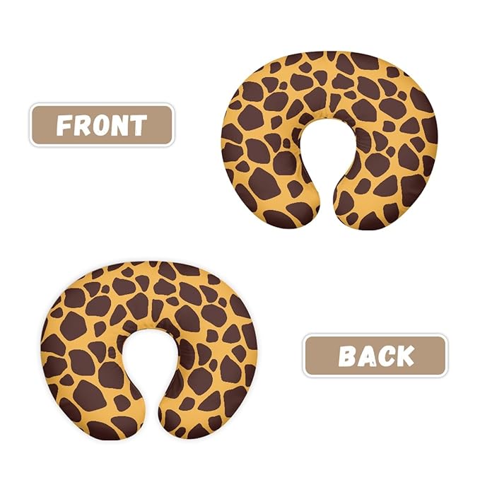 GOSTONG Giraffe Print Nursing Pillow Cover Stretchy Removable Nursing Covers for Breastfeeding Pillows, Ultra Soft Comfortable Slipcover for Baby Girls and Boys