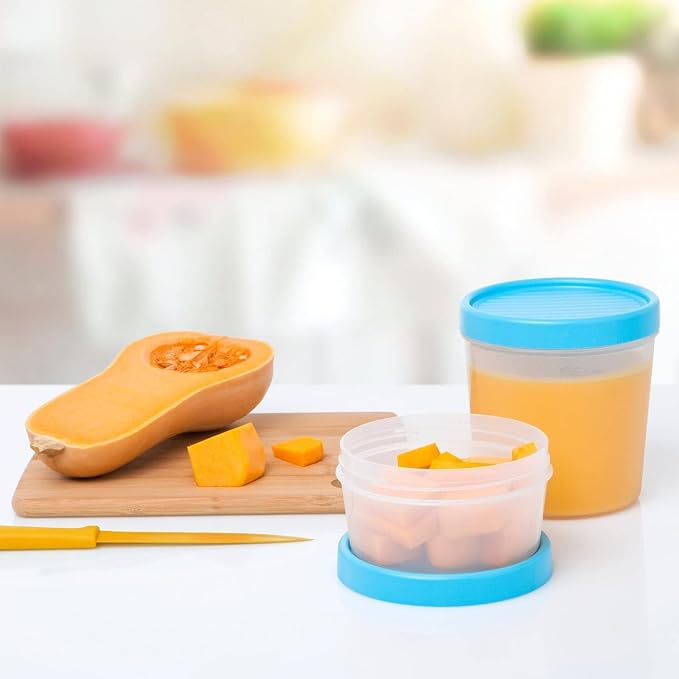 TATAY Food Storage, Airtight, 0.6L of Capacity, Screw Lid, BPA free, Suitable Microwave and Dishwasher, Blue. Measures: 8,5 x 8,5 x 16,5 cm