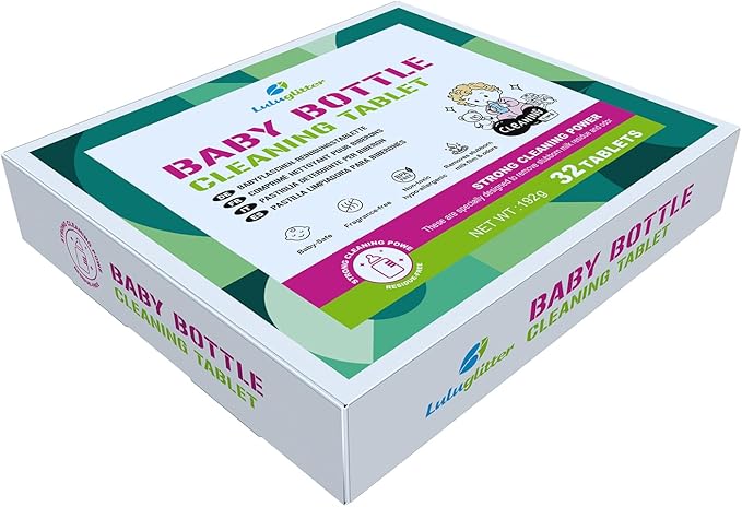 Bottle Washer Detergent Tablets,32 tables, Deep Cleaning, Compatible with All Brands of Baby Bottle Washers, Gently Removes Milk Residue, Grease & Odor from Bottles and Pump Parts