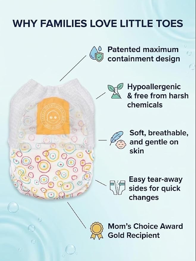 Little Toes On The Go Swim Diapers 2 Bag Bundle (Count 4) Size Medium
