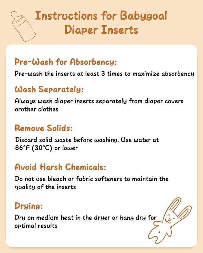 babygoal Large Cloth Diaper Inserts 12pcs for Little Kid,4 Layers Rayon from Bamboo Inserts for babygoal Large Cloth Diapers