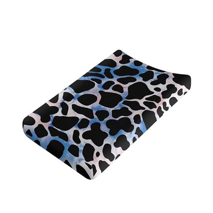 Cow Tie Dye Changing Pad Cover for Baby Girls Boys Comfort Diaper Change Table Pad Covers Soft Changing Pad Sheets