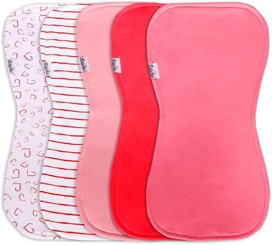 KiddyStar 5-Pack Burp Cloths – Organic Cotton, Soft, Large & Absorbent 3-Layer Towels for Newborns – Essential for Feeding & Spit-Up