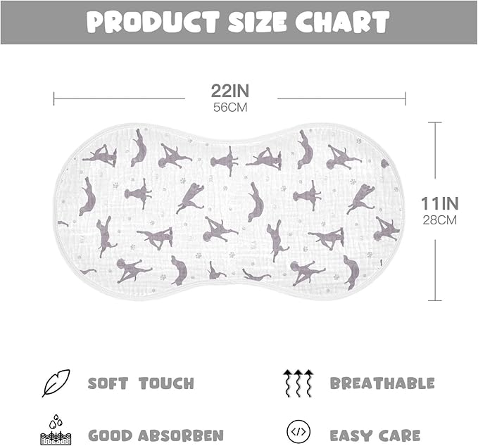 Yoga Weimaraner Dog Pattern Muslin Burp Cloths for Baby 4 Pack Soft 100% Cotton Baby Washcloths Bibs for Boy Girl