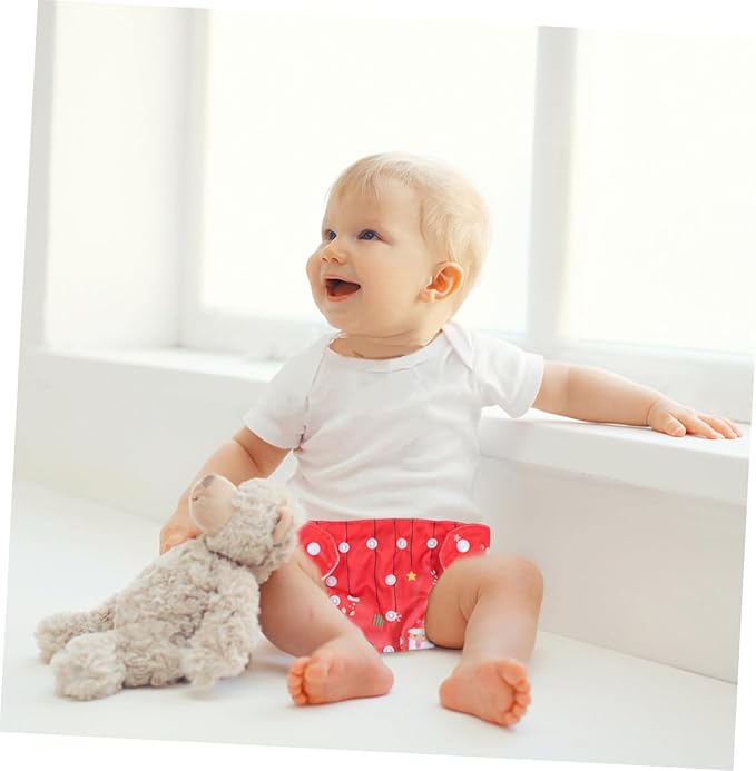 Healifty 2pcs Christmas Nappy Pants Cloth Diaper Cover Training Briefs for Newborns Comfortable Flexible Design Holiday Present