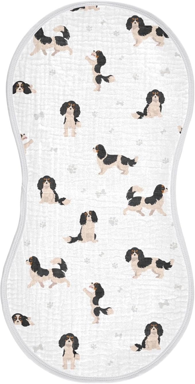 vvfelixl Muslin Burp Cloths Cavalier King Charles Spaniel Baby Washcloths for Baby Girl Boys 2 Pack