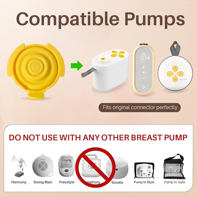 PumpMom-us 4pcs Membranes Compatible with Medela PersonalFit Flex connectors, Replacement Diaphragm for Pump in Style MaxFlow, Swing Maxi and Freestyle Flex Parts