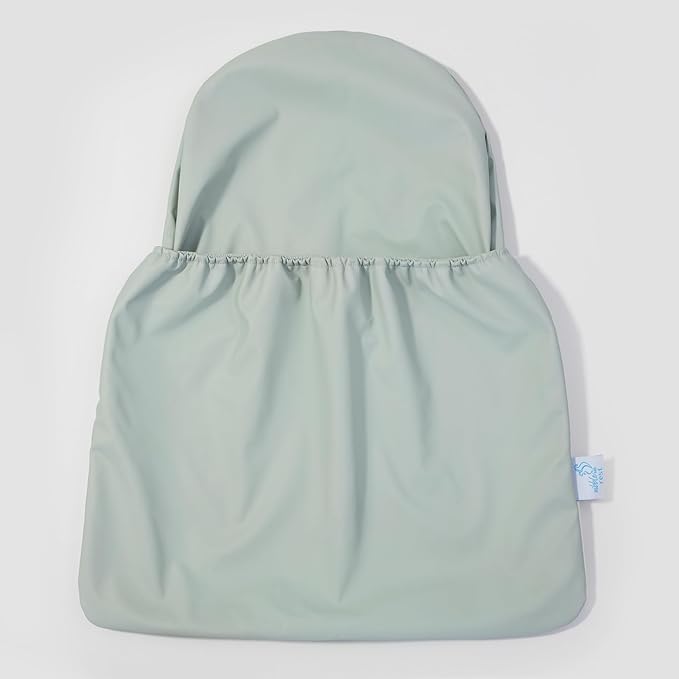 Nibble and Rest Highchair Handy Pocket Pouch, Compatible with IKEA Antilop Highchair, High Chair Accessories, Wipeable and Waterproof Material, One Large Pouch with an Internal Zip Pocket-(Sage)