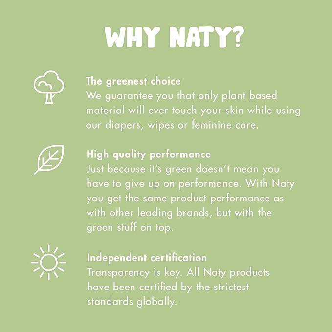 Eco by Naty Baby Diapers - Plant-Based Eco-Friendly Diapers, Great for Baby Sensitive Skin and Helps Prevent Leaking (Size 3, 10 Count)