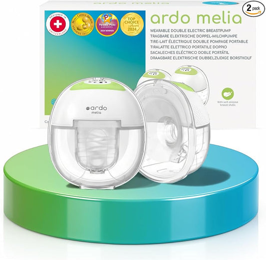 Ardo Melia Wearable, Hands-Free Breast Pump - Hospital Grade, Strong Suction, Long Battery Life, Ultra Discreet, Portable, Easy-to-Clean, 6 oz Capacity, Includes 24mm & 19mm Inserts