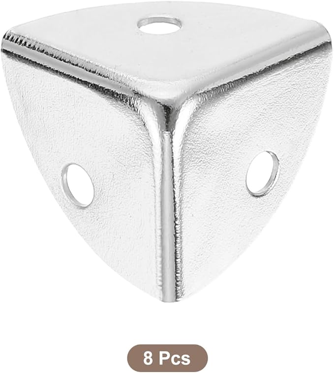 uxcell 8Pcs Decorative Box Corner Cover, 18mm Metal Edge Guard, Furniture Corner Edges Protector, Silver