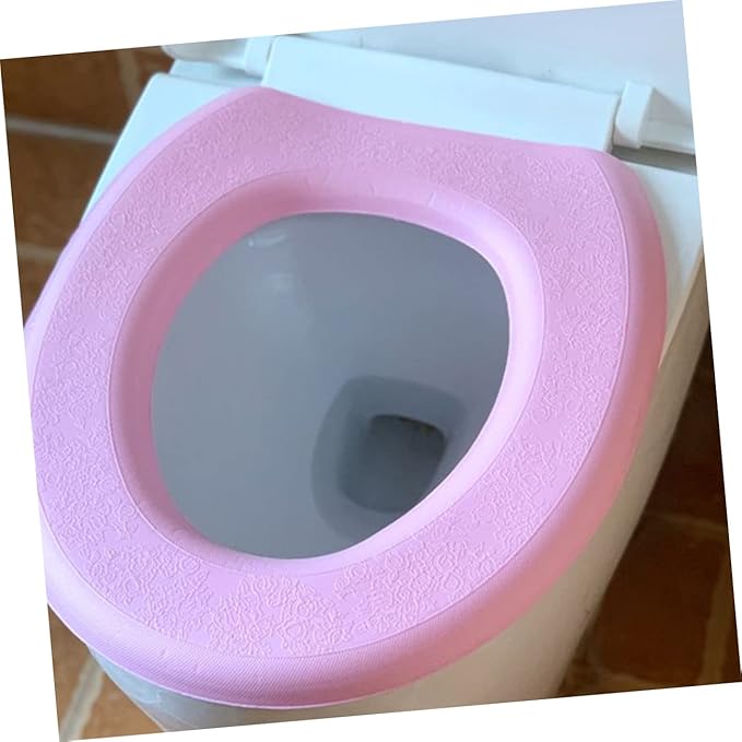 Holibanna 2Pcs Toilet Seat Cover Thicken Eva Mat Practical for Bathroom Soft and Comfortable for Home Use Pink