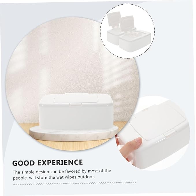 Refillable Wipe Holder with Button Lid Portable Tissue Dispenser Box for Baby Care Travel Bathroom Compact 6.69X4.13X2.36 Inch Fresh Wipes Storage Case