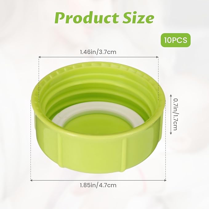 10Pcs Narrow Bottle Caps Compatible with Dr Brown's, for Medela, for Ameda, Storage Travel Caps Replacement for Dr Brown, Leak Proof Lids with Sealing Gasket, Fits Narrow Neck Bottles(Green)