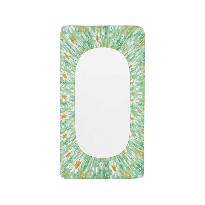Butterfly Daisy Baby Diaper Changing Table Sheets Jersey Knit Breathable Changing Table Pad Cover for Infants Toddles 16 * 32 Inches