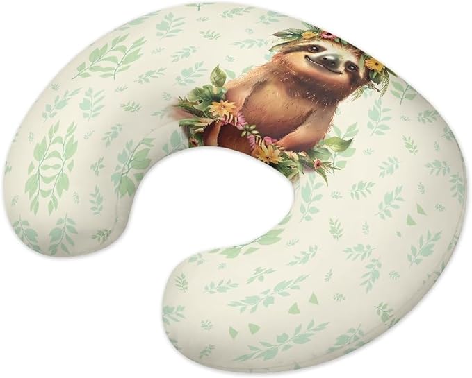 Sloth Nursing Pillow Covers for Breastfeeding Pillow U-Shaped Nursing Slipcover Breastfeeding Pillow Case Soft and Skin-Friendly Xmas Decor