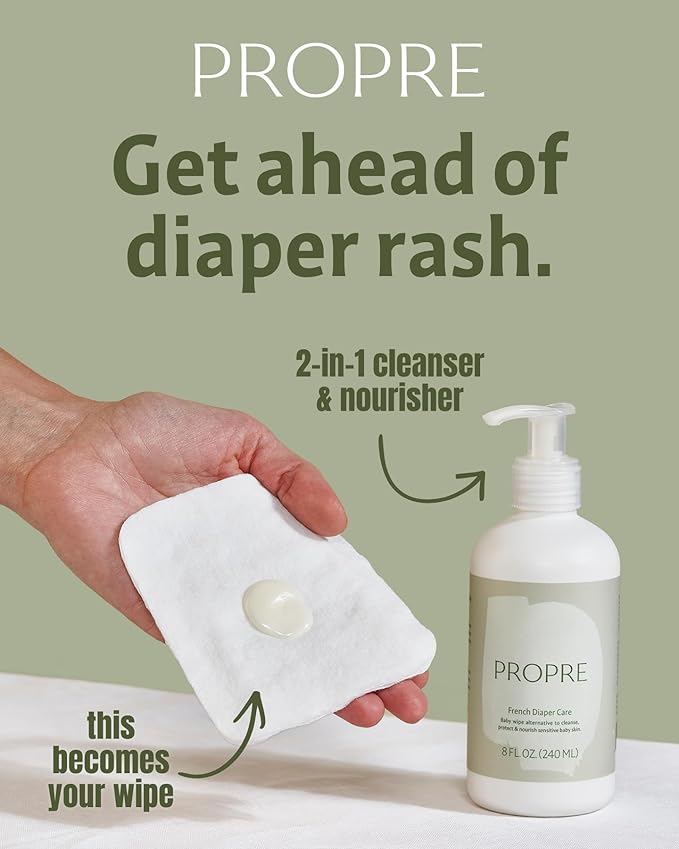 Baby Organic French Liniment – 3-in-1 Baby Wipe & Diaper Cream Alternative – Cleanses, Nourishes & Protects with Organic Olive Oil – Preservative Free, Made in France (8oz)