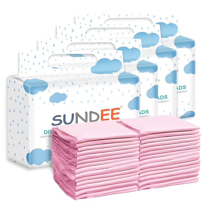 Baby Disposable Changing Pad, 100 Pack Soft Non-Woven Fabric Breathable Waterproof Underpads, Portable Leak-Proof Mattress Protector, Incontinence Bed Pads