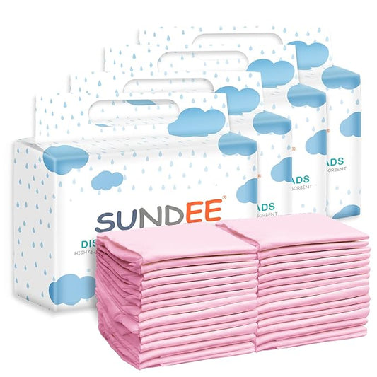 Baby Disposable Changing Pad, 100 Pack Soft Non-Woven Fabric Breathable Waterproof Underpads, Portable Leak-Proof Mattress Protector, Incontinence Bed Pads