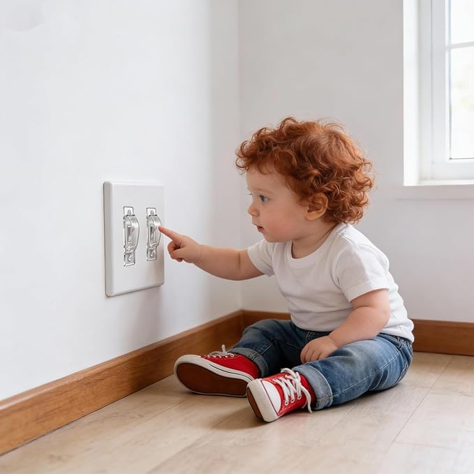 Wall Switch Guard 2-Pack Childproof Light Switch Covers Prevent Accidental Toggling for Kids and Home Safety Fits Standard North American Toggle Switches (Clear)