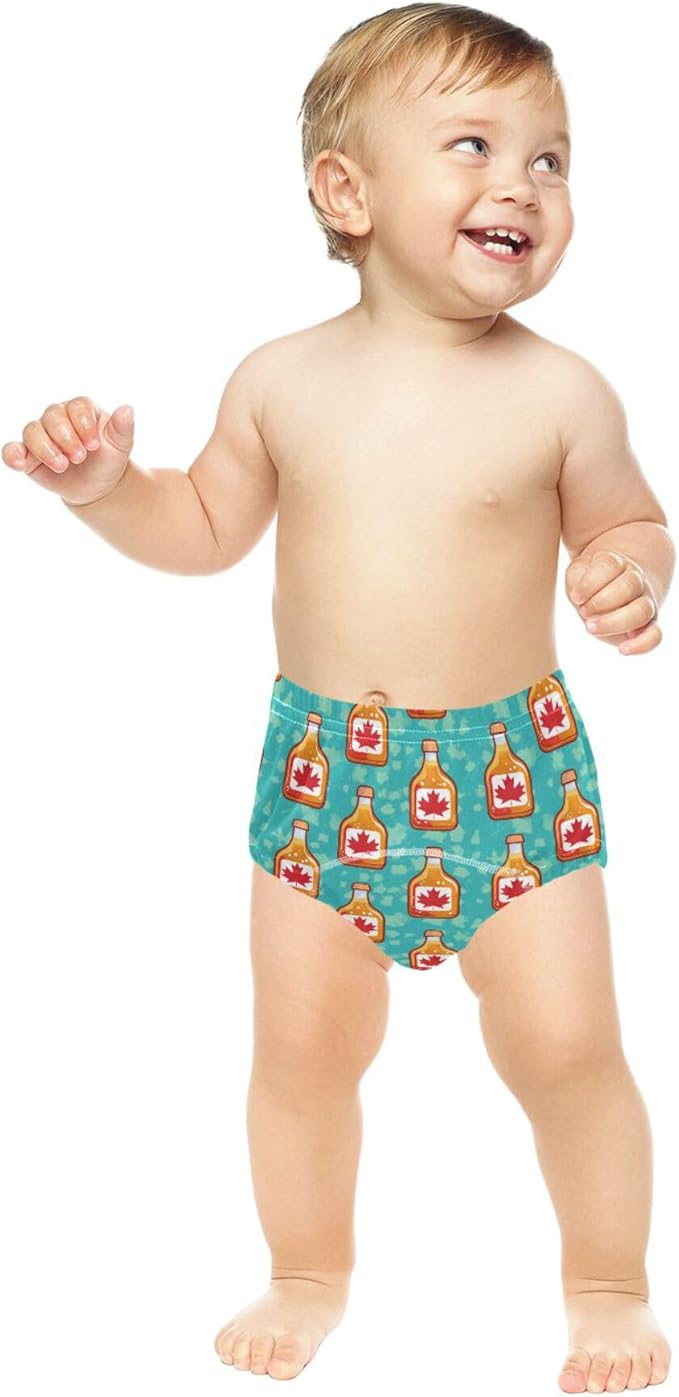 Baby Boys Potty Training Undies Reusable Nighttime Potty Training Underwear for Infant 3T Cartoon Maple Syrup Bottles