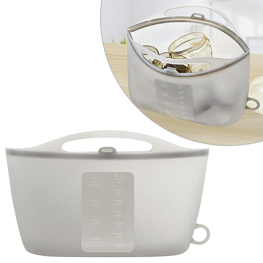 Spidfee Silicone Microwave Steam Sterilizer Bag for Baby Reusable Quick Sterilizing Bag for Bottles Breast Pump Parts Toddler Accessories Great for Travel - 2000ml Grey