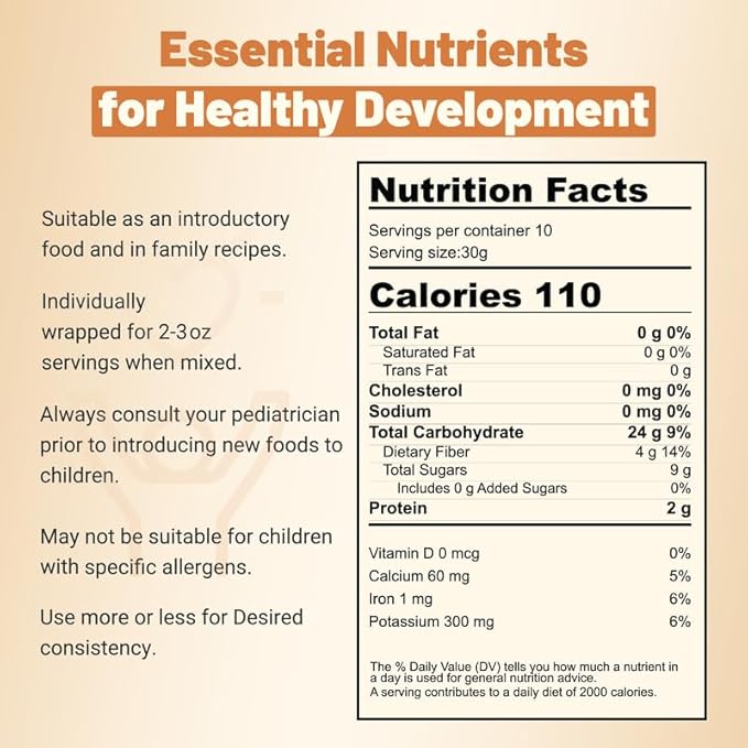 Truths2 Organic Freeze-Dried Sweet Potato Food Powder, Stage 1 Baby Puree Mix for Infants & Toddlers, Organic Powder for First Solid Food
