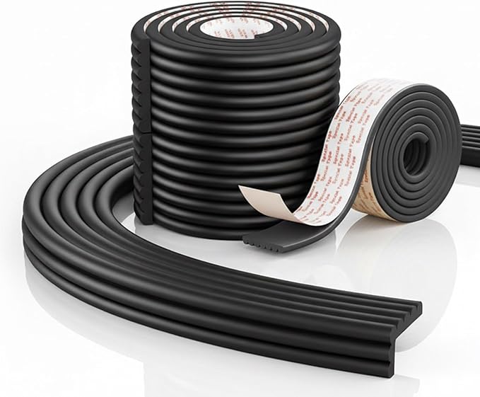 Baby Proofing Edge Corner Protector, 6.5 Ft Self - Adhesive Edge Protector for Baby, Soft NBR Rubber Foam Padding, Furniture, Sharp Edge Safety Corner Edge Bumper Guard-Black