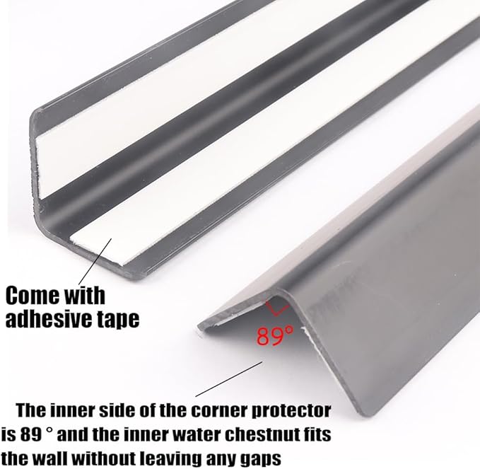 Black Self Adhesive Wall Corner Protector 10 Pcs PVC Corner Guards Edge Protector for Wall, Furniture Corner, Door Easy to Install for Baby