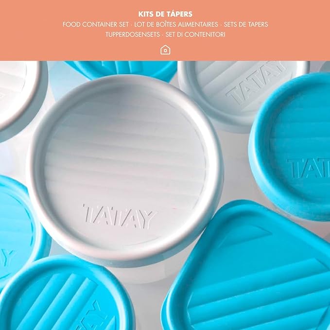 TATAY Food Storage, Airtight, 0.6L of Capacity, Screw Lid, BPA free, Suitable Microwave and Dishwasher, Blue. Measures: 8,5 x 8,5 x 16,5 cm