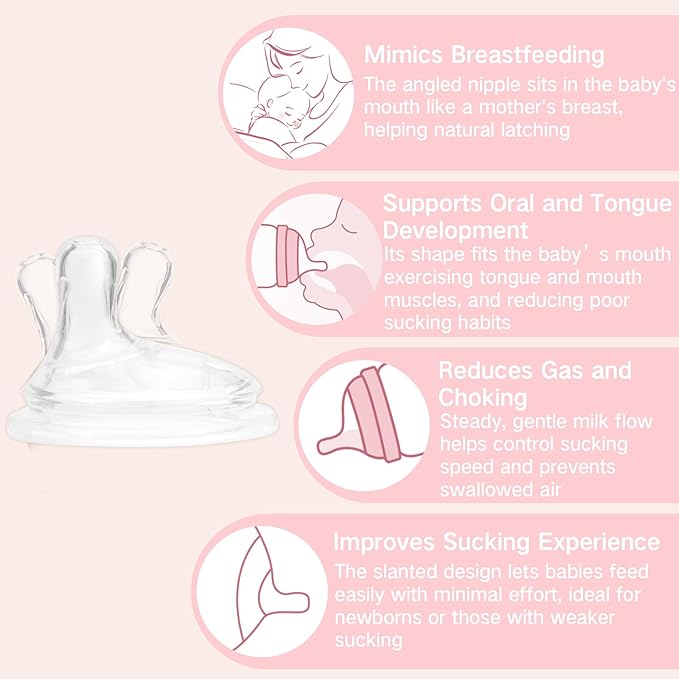 COMI Natural Glass Baby Bottles for Breastfeeding Babies,Newborn Anti-Colic Baby Bottle Set with Slow Flow Nipple,0-3 Months,BPA-Free,4 oz,1 Pack