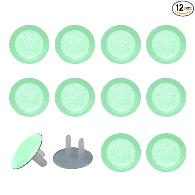 Pure Avocado Green Pattern Outlet Covers for Electrical Power Baby Proofing Wall Socket Protector Child Proof Outlet Protector - Electrical Insulation