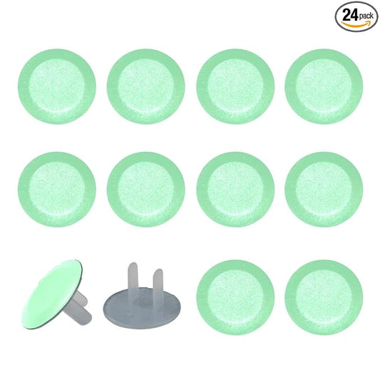 Pure Avocado Green Pattern Outlet Plug Covers - 12/24 Pack Safety Electrical Plug Protectors