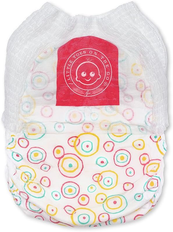 Little Toes Premium Natural Disposable Swim Diapers, Size 5 Large (26+ lbs) (12 Count) | Baby Disposable Swim Diapers | Hypoallergenic, Chlorine & Fragrance-Free | Gentle on Sensitive Skin