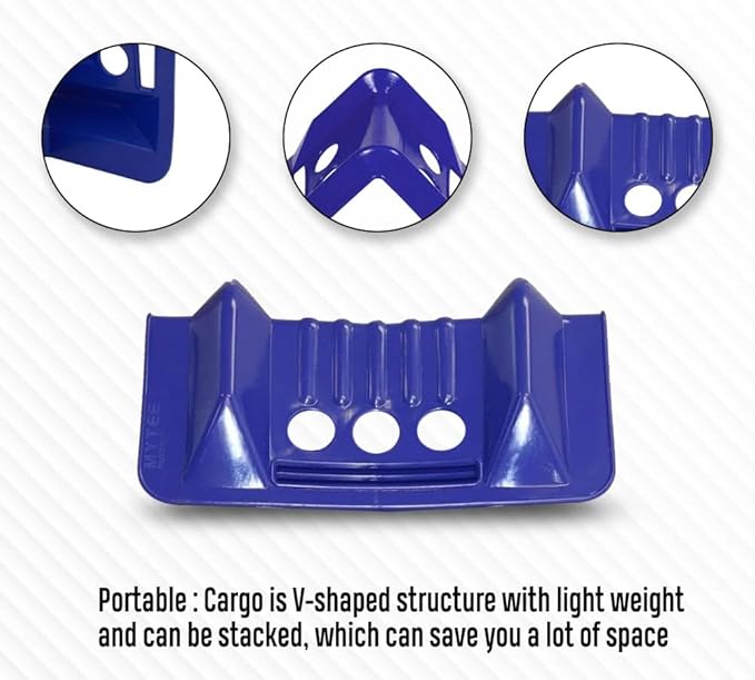 Mytee Products (80 Pack) 4" x 4" x 10" Blue Corner Protector V Shaped Flatbed Edge Guards with Carrying Case - Cargo Load Corner Edge Protector and Tie-Down Strap Guard for Flatbed