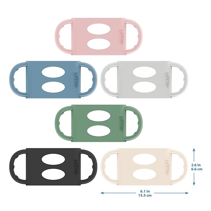 Dr. Brown’s Milestones 100% Silicone Baby Bottle Handles, Wide-Neck, Green, 1-Pack