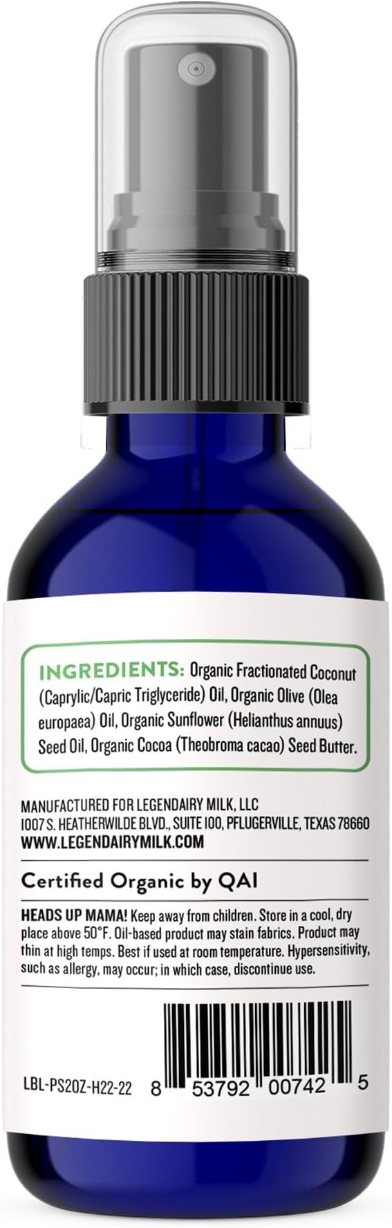 Legendairy Milk Pumping Spray 4 oz., Helps Sore Nipples & Clogged Ducts, Organic Lubricant for Breast Shields and Flanges, Vegan Breast Pump Spray, Natural & Lanolin-Free, Made in USA