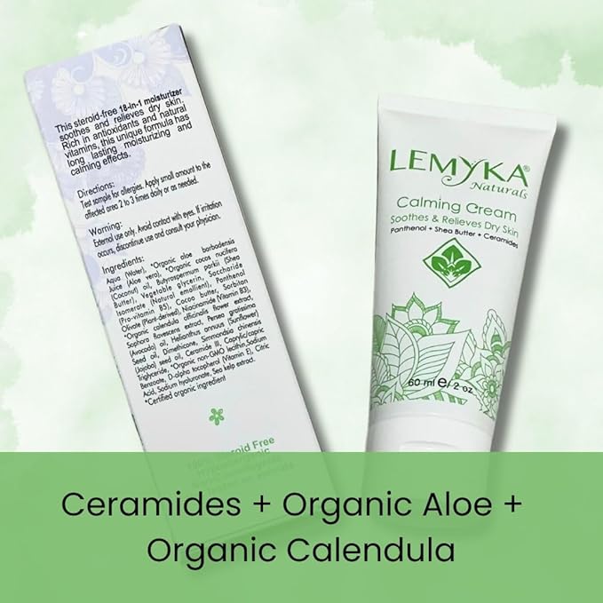 LEMYKA Eczema Flare Defense Natural Calming Cream - 3 Pack Bundle, for Infants, babies, kids, and adults with Eczema (Atopic Dermatitis), Dry Itchy Patches, Skin Rashes, Steroid Free