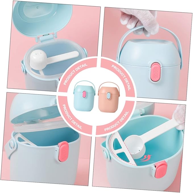 Toyvian Portable Milk Formula Box with Spoon Dispenser Dried Milk Container Food Storage Formula Supplies