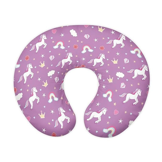 Nursing Pillow Cover, Fits The Original Support for Breastfeeding, Bottle Feeding, and Bonding Unicorn Rainbow Comfortable Slipcover for Baby Girl and Boy