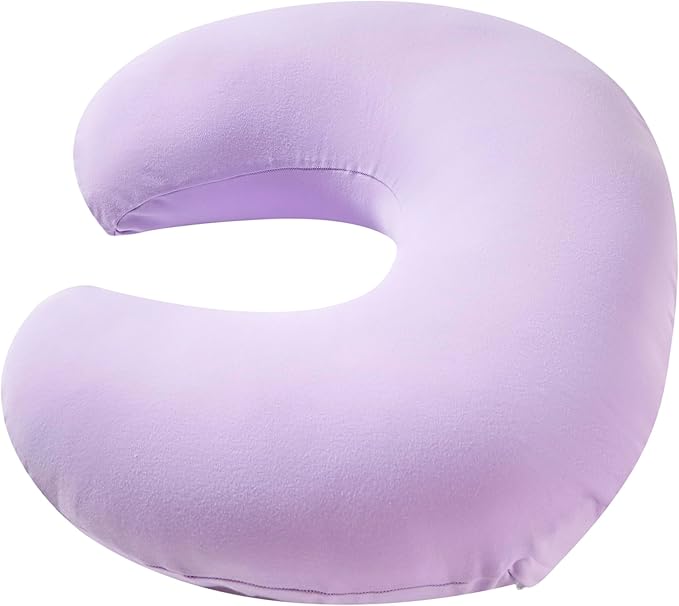 Nursing Pillow, Plus Size Breastfeeding Pillow Original Support for Baby Boys Girls Breastfeeding Essentials, with Removable Soft Cotton Cover (Purple, Large (25.59 * 20.08 * 6.30 Inches))